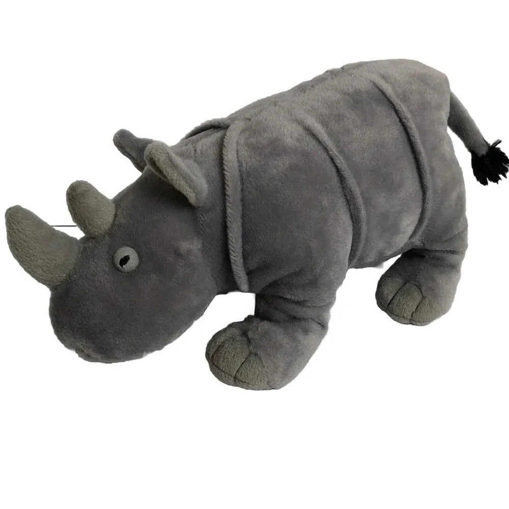 Rhino Rhinoceros Standing Plush Stuffed Animal Gray 14